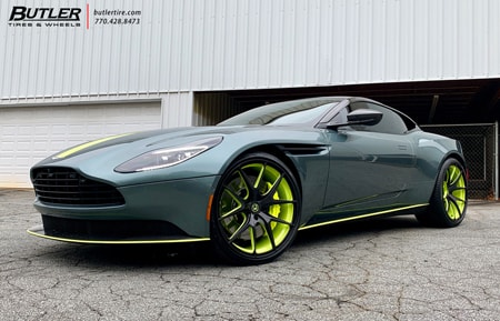 agluxury wheels agl23 21in 21inch aston martin vantage monoblock forged concave wheels green carbon fiber overlay two tone coat finish hre vossen vellano forgiato rims