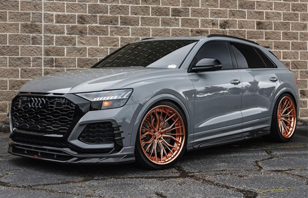 audi rsq8 r8 q8 sq8 rs6 s6 rs5 s5 rs4 s4 rs3 s3 audizine agluxury wheels agl67 polished copper center butler tire lip black chrome hardware three piece 3piece chevrolet corvette chevy c8 mercedes-benz benz mercedes mbz g63 amg split five spoke floating spoke custom concave forged bespoke rims vossen vellano adv1 forgiato velos designwerks al13 brixton hre