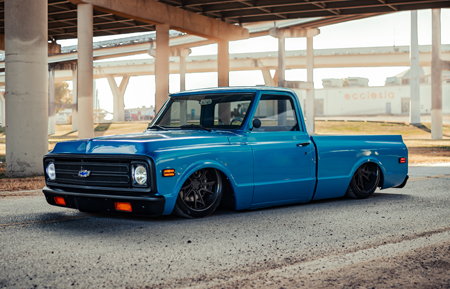 agl24 chevrolet chevy c10 truck classic ratrod bagged accuair air suspesnion tubbed forged 3piece spec2 matte black carbon fiber overlay lip gloss hardware wheels rims vossen rotiform velos velgen adv1 al13 anrky cars car stance stancenation