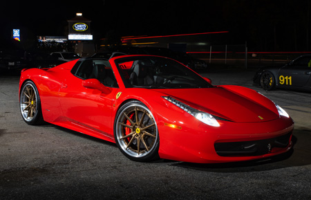 red ferrari 458 forged concave wheels three piece 21inch 21in 22in 22inch agl19 custom bronze brushed