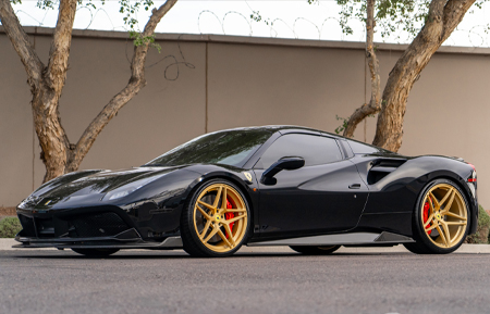 red ferrari 488 gtb 458 italia avant garde agwheels agluxury luxury rims wheel rim wheels agl42 spec3 five spoke split concave 21inch 22inch inch