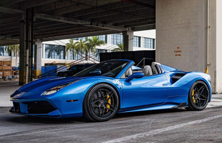 ferrari 488 gtb 458 italia avant garde agwheels agluxury luxury rims wheel rim wheels agl42 spec3 five spoke split matte black gloss black concave 21inch 22inch inch