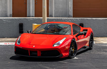 red ferrari 488 gtb 458 italia avant garde agwheels agluxury luxury rims wheel rim wheels agl42 spec3 five spoke split concave 21inch 22inch inch