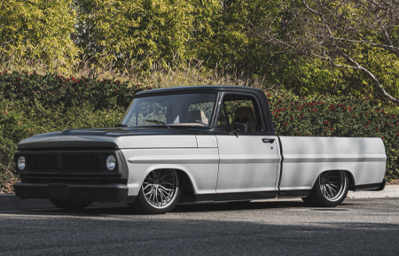 ford f-100 agluxury wheels agl67 matte gunmetal lip custom concave forged chassis fab fat fender bespoke rims three piece made in usa 1016 vellano vossen forgiato rotiform adv1 luxury al13 brixton hre