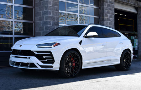lamborghini urus agluxury wheels agl61 spec 3 spec3 matte black gloss black lip concave mesh forged bespoke rims