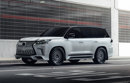 lexus lx570 24 inch forged gloss black colormatched white face multispoke luxury wheels