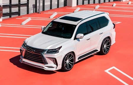 white wald kit lexus lx570 agluxury wheels agl32 monoblock two-tone gloss black 24in 24inch custom concave forged vellano hre vossen