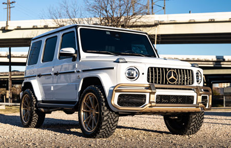 mercedes benz g63 amg 24 inch forged concave staggered matte brushed champagne polished champagne wheels