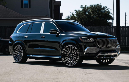 mercedes benz gls600 maybach gls 550 gls550 agl77 agluxury wheels two tone gloss black polished top face  full face brushed clear wheel rims concave forged wheels vossen vellano adv1 al13 esrforged mvforged hre forgiato brixton
