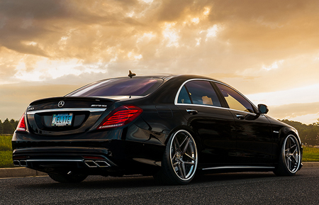 black mercedes benz s63 amg forged concave staggered wheels brushed polished w222 s class