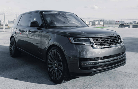 range rover land rover hse svr26 inch 26in agl77 24in 24 forged monoblock concave multi spoke two tone wheels rims brushed polished face windows vossen rotiform velos velgen adv1 al13 anrky hre forgiato  luxury car cars mccustomsmiami mccustoms miami florida colormatched grey charente metallic