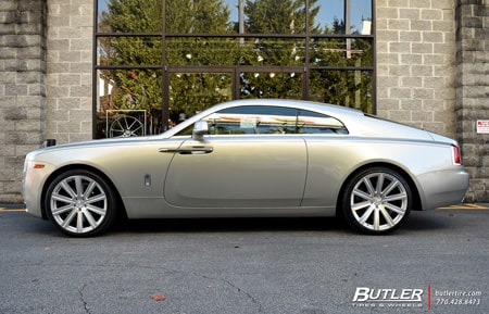 rolls royce wraith silver agluxury wheels agl-vanguard rims 22inch flow form rotary forged custom concave monoblock forgiato vossen adv.1 hre butler tire atlanta