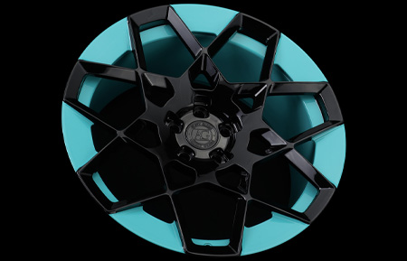 agluxury wheels agl55 aero55 monoblock aeroflange aero flange gloss black tiffany blue flange custom concave forged bespoke rims vossen vellano adv1 forgiato velos designwerks