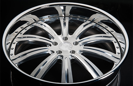 agl11 brushed polished chrome reverse custom forged lip wheels