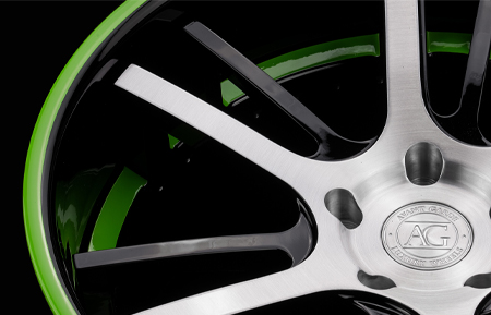 agluxury wheels agl18 brushed face gloss black green ring spec3 rims custom concave forged directional five spoke forgiato vossen rotiform dodge viper acr