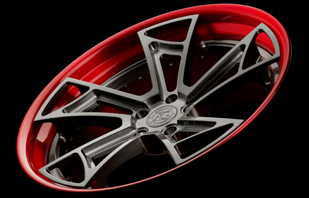 agluxury wheels agl24 brushed grigio candy red three piece rims custom concave forged directional five spoke forgiato vossen rotiform
