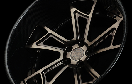 agluxury wheels agl24 polished smoke mirror carbon fiber three piece rims custom concave forged directional five spoke forgiato vossen rotiform
