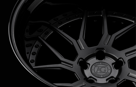 agl35 spec3 concave forged directional wheels matte black gloss black lip