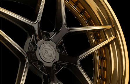 agluxury wheels agl42 spec3 polished monaco copper bronze polished candy black fade gradient custom concave forged bespoke rims adv1 anrky vossen forgiato rotiform