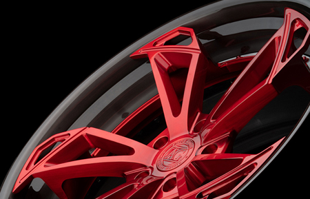 agluxury wheels agl47 spec 3 brushed candy red brushed candy black custom concave forged three piece bespoke rims deep dish directional rotiform vossen forgiato brixton
