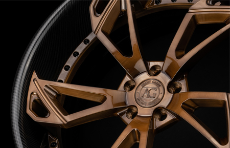 agluxury wheels agl47 spec2 gloss brushed liquid bronze carbon fiber lip custom concave forged three piece bespoke rims deep dish directional rotiform vossen forgiato brixton