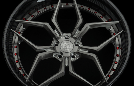 agluxury wheels agl56 brushed grigio carbon fiber custom concave forged spec2 bespoke 3 piece rims supercar exotic vellano hre rotiform adv.1 vossen