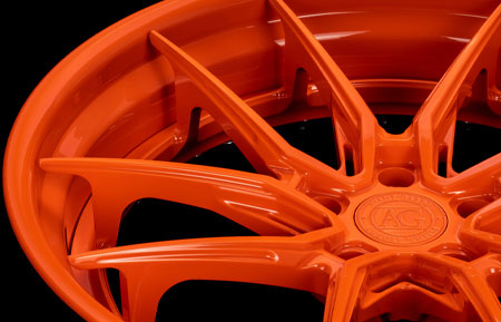 agluxury wheels agl68 spec 3 gloss orange custom concave forged bespoke rims vossen vellano adv1 forgiato velos designwerks