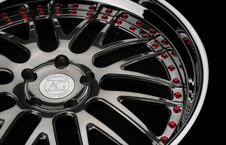 agl10 3 piece 3piece three agwheels agluxury avant garde wheels wheel rim rims forged spec3 tire tires polished smoke mirro  face chrome lip velvet red hardware lip ag wheels spoke spokes stance 20inch 20 20s concave