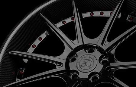 agluxury wheels agl19 agwheels avant garde wheel gloss black face carbon fiber lip candy apple red hardware forged custom concave split five spoke deep lip dish rim rims tire tires spec2 vossen vellano hre adv.1 anrky forgiato flow