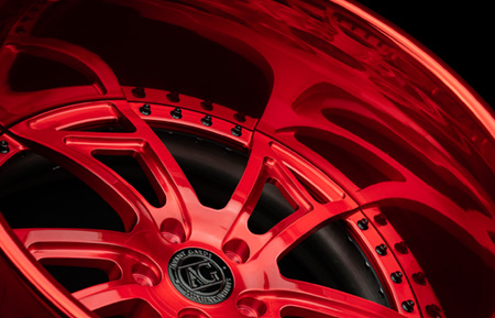 agluxury wheels agl24 rims custom concave forged three piece brushed candy red  22in 22inch directional five spoke