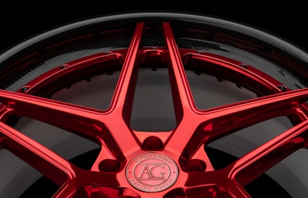 agluxury wheels agl42 spec3 rims custom bespoke concave polished candy red carbon fiber lip vossen forgiato hre anrky chevrolet chevy camaro ss