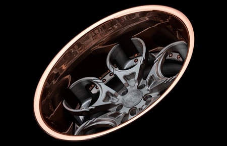 agluxury wheels rims custom concave forged agl46 spec2 brushed grigio gunmetal polished rose gold lip hardware rotiform adv.1 phonedial 20in 20inch