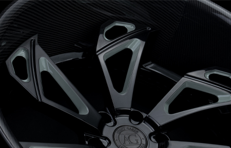 agluxury wheels agl47 two tone two-tone matte grey colormatch gloss black windows monoblock custom concave forged bespoke rims deep dish directional rotiform vossen forgiato brixton centerlock porsche