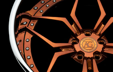 agluxury wheels agl56 polished cognac copper custom concave forged three piece bespoke rims supercar exotic 21in 21inch ferrari 488 vellano hre rotiform adv.1 vossen