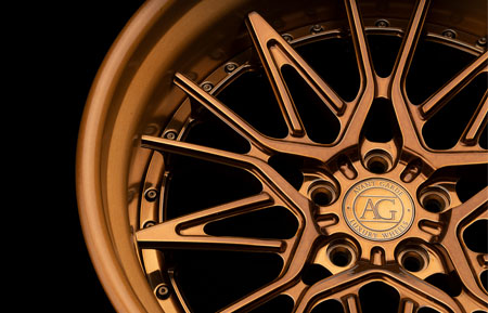 agluxury wheels agl58 spec2 step lip matte brushed polished monaco copper three piece bespoke rims custom forged dodge challenger demon widebody mccustoms miami vossen forgiato anrky rotiform 19inch 19in staggered